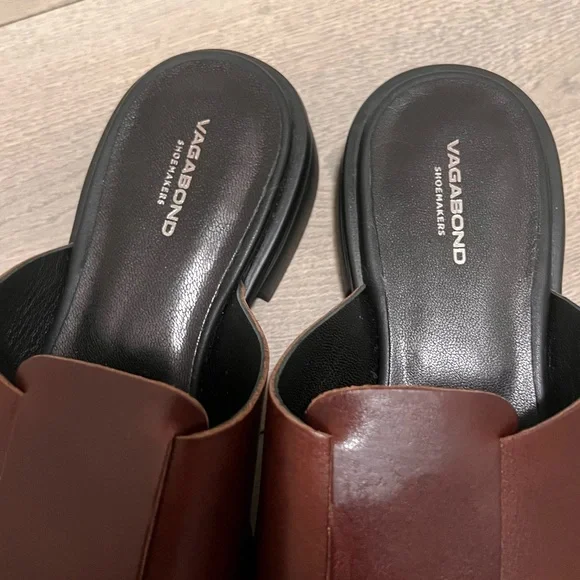 Vagabond Everyday Woven Mule Loafers Brown Leather Size 39 US 9 - Picture 2 of 3